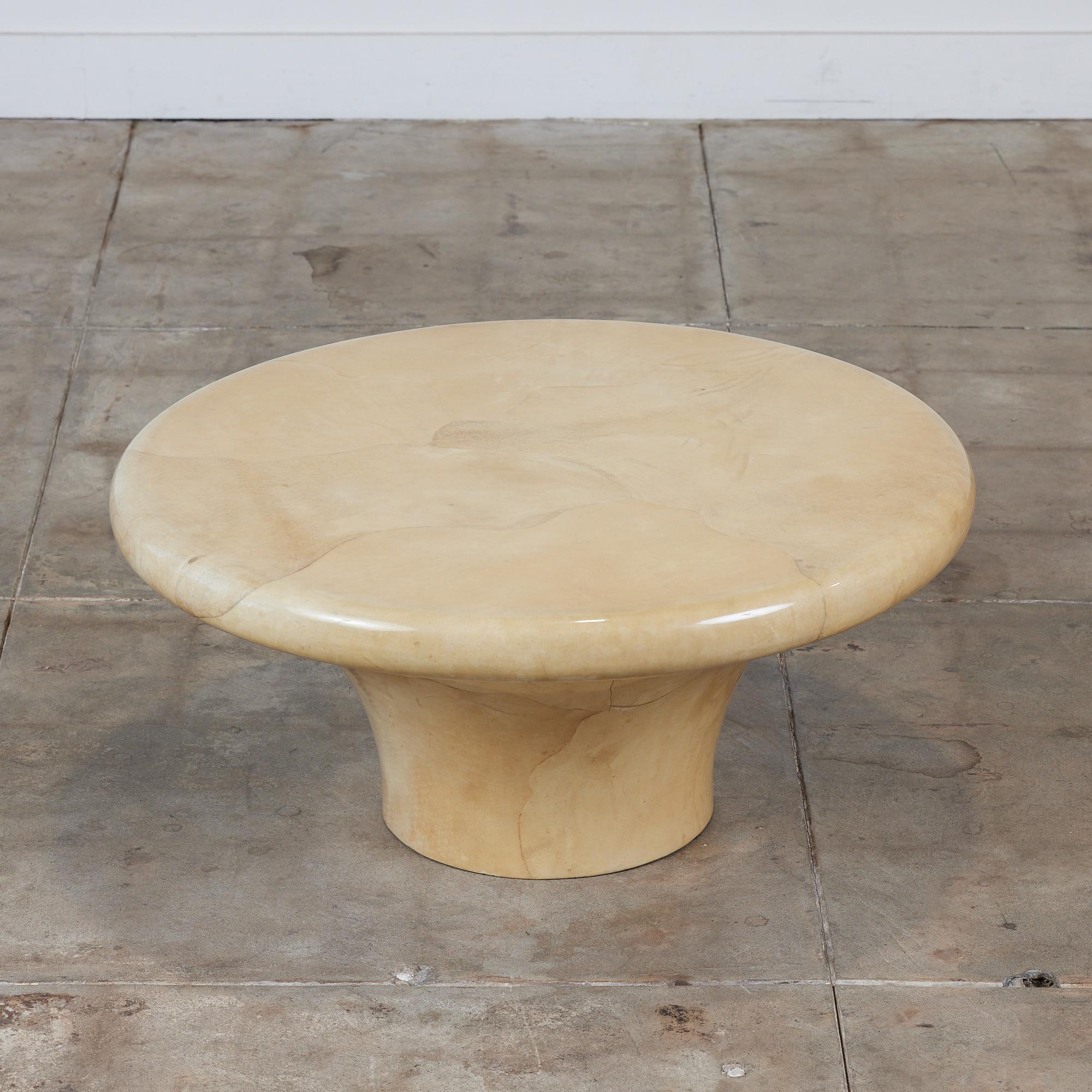 Late 20th Century Karl Springer Goatskin Lacquered Coffee Table