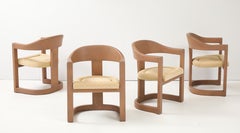 Karl Springer Sillas Onassis De Piel De Cabra Con Nuevo Tapizado De Ultrasuede Juego De 4