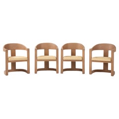 Karl Springer Goatskin Onassis Chairs With New Ultrasuede Upholstery Set Of 4