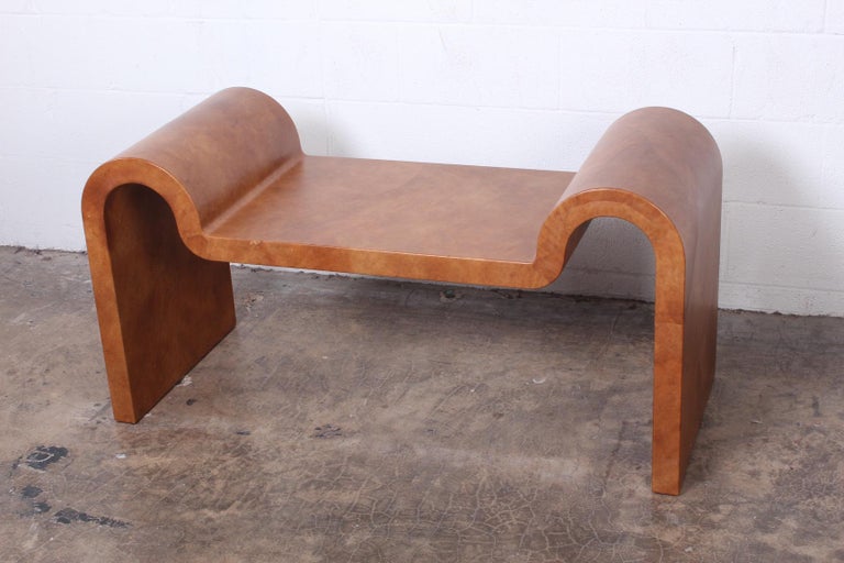 Karl Springer Goatskin Parchment Bench at 1stDibs