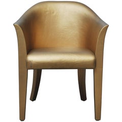 Karl Springer Gold Leather Armchair