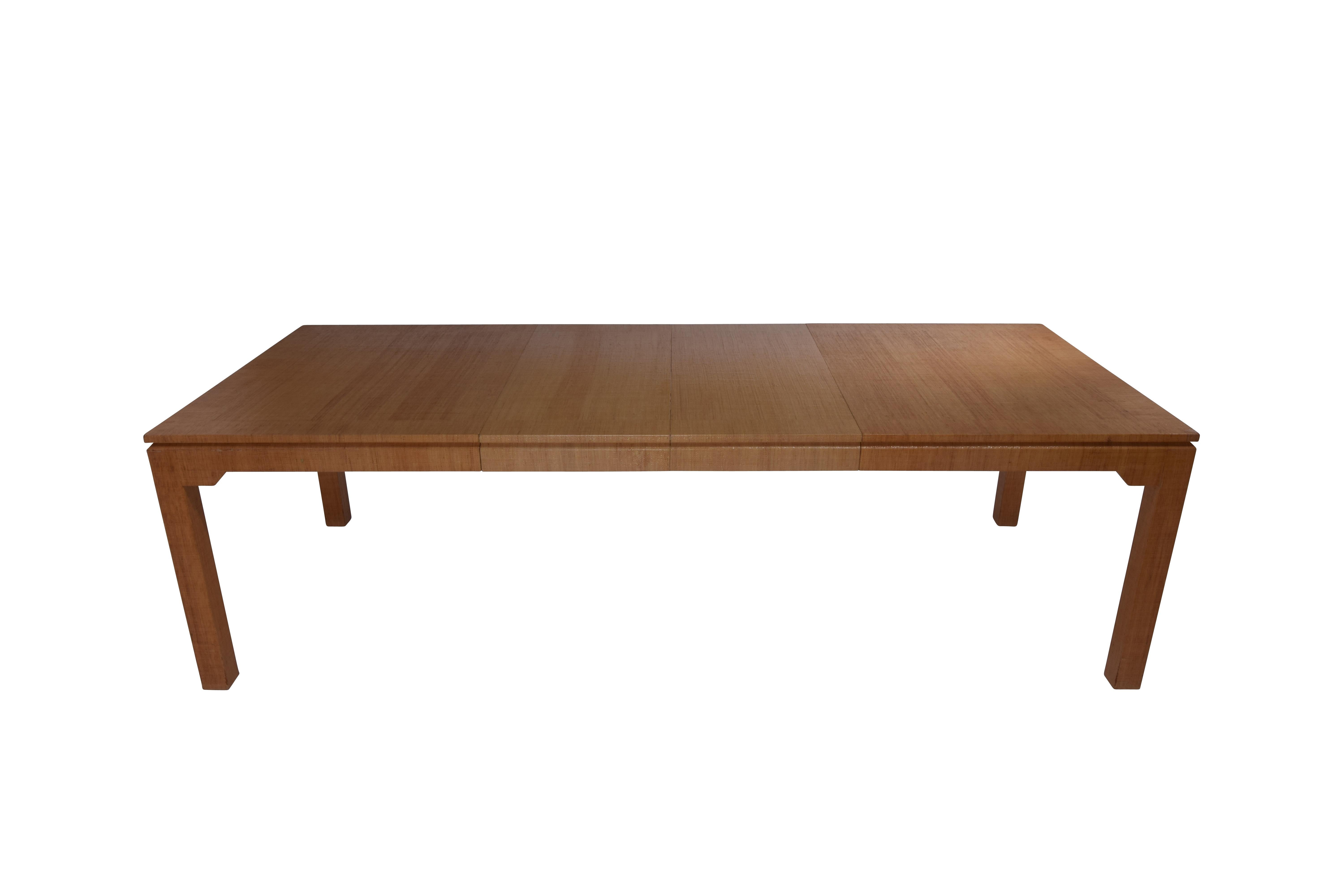 Post-Modern Grasscloth Covered Dining Table