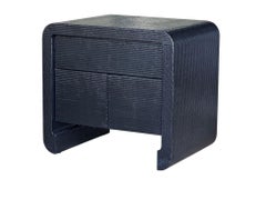 Karl Springer Grasscloth Nightstand/Side/End Table, 1980