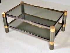 Table de cocktail en bronze et or Karl Springer, États-Unis vers 1970