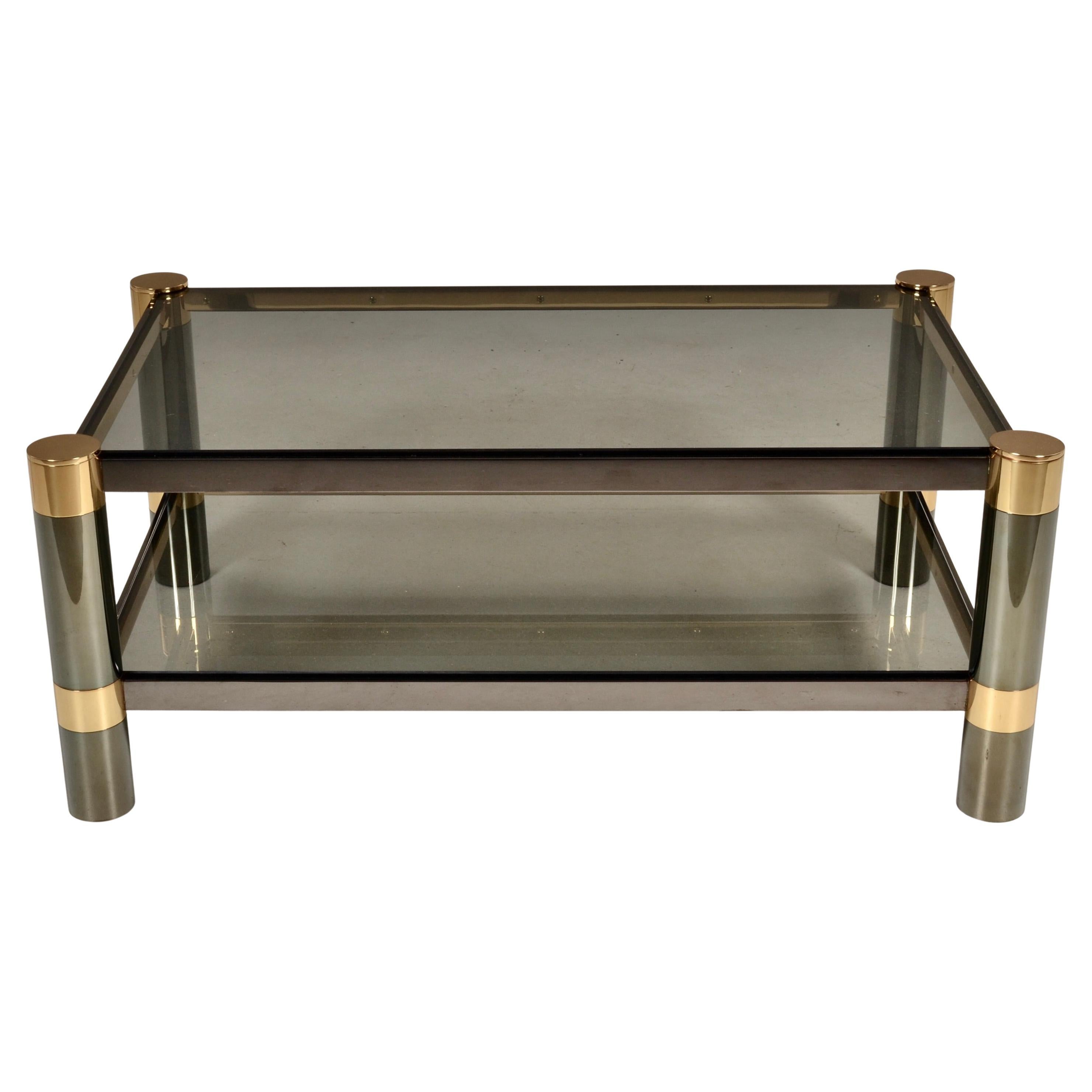 Cocktail Tables Karl Springer in metallo e oro, USA, anni '70 ca.