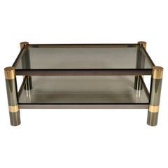 Cocktail Tables Karl Springer in metallo e oro, USA, anni '70 ca.