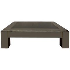 Table basse en laiton et bronze Gunmetal de Karl Springer