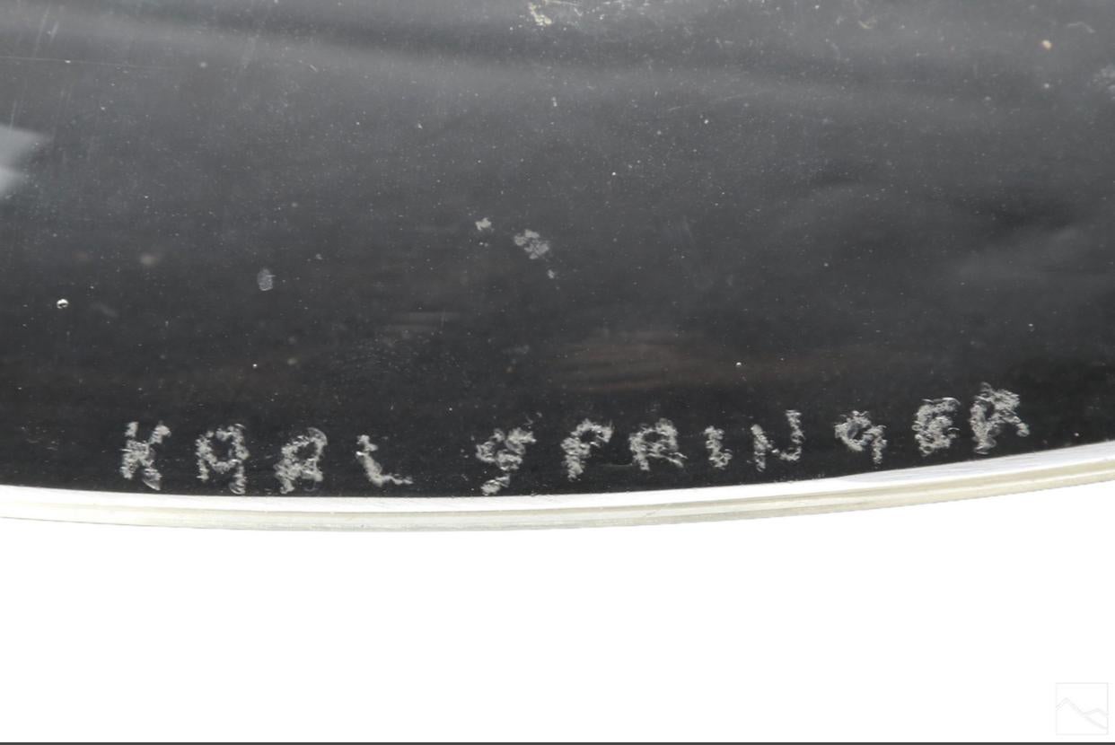 Fine XX secolo Centrotavola con piatto e ciotola in cristallo pesante di Karl Springer, firmato in vendita