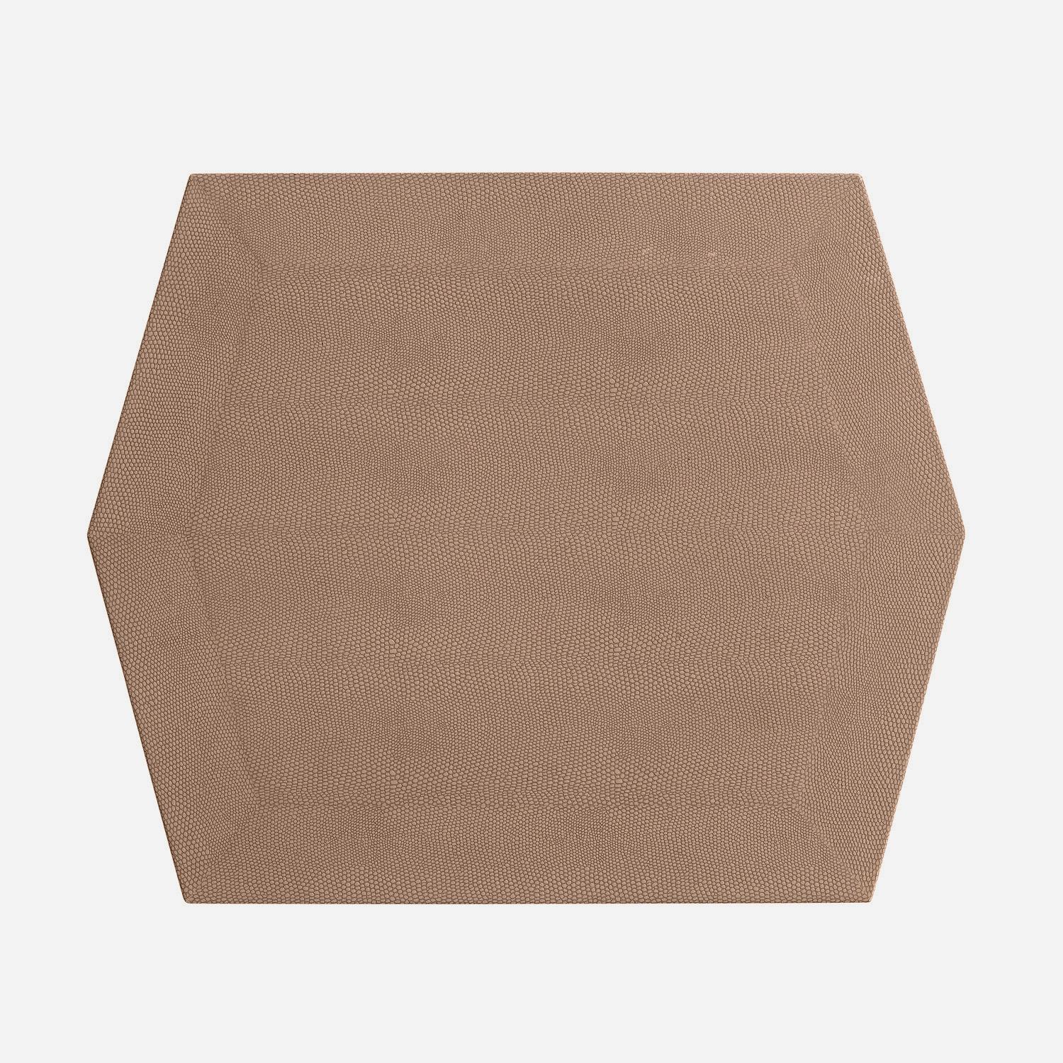 American Karl Springer Hexagonal Side Table in Embossed Lizard 1989 'Signed'