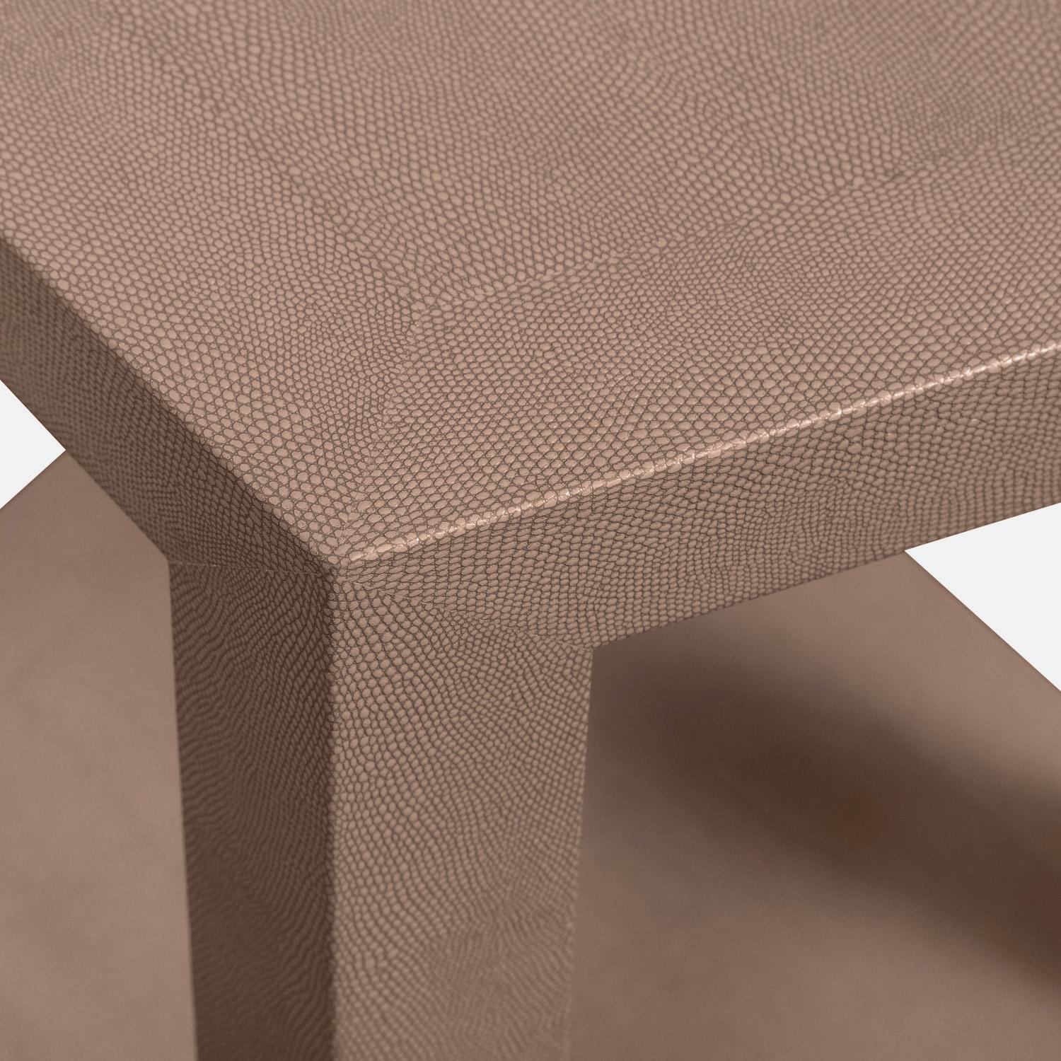 Hand-Crafted Karl Springer Hexagonal Side Table in Embossed Lizard 1989 'Signed'