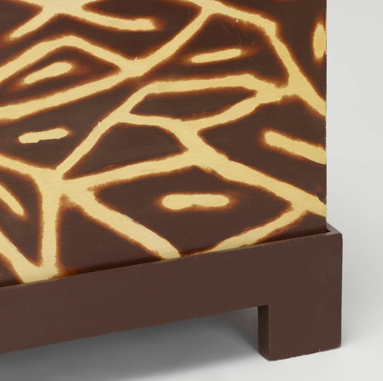 Hand-Painted Karl Springer Hinged Lid Kyoto Box / Side Table For Sale