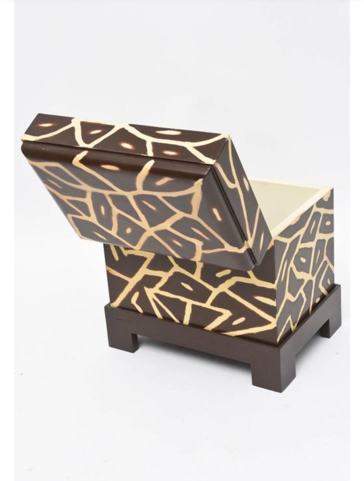 Brass Karl Springer Hinged Lid Kyoto Box / Side Table For Sale