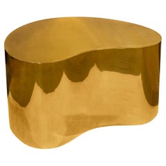 Karl Springer Iconic "Free Form Table" in Polished Gold-Tinted Brass 1980s