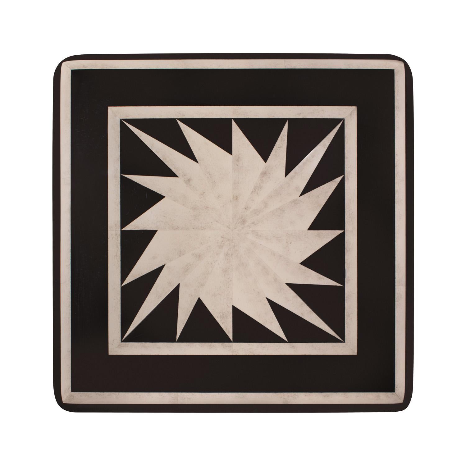 American Karl Springer Impressive Game Table in Black Lacquer with Bone Inlays 1980s For Sale