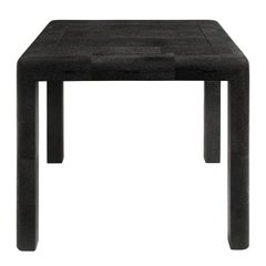 Karl Springer Incredible Covered Game Table in Black Shagreen, 1980s