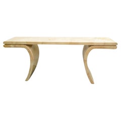 Karl Springer Inspired Goatskin Console Table With Flared Legs