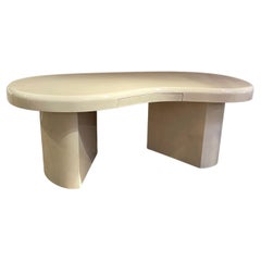 Karl Springer Ivory Goatskin Freeform Desk