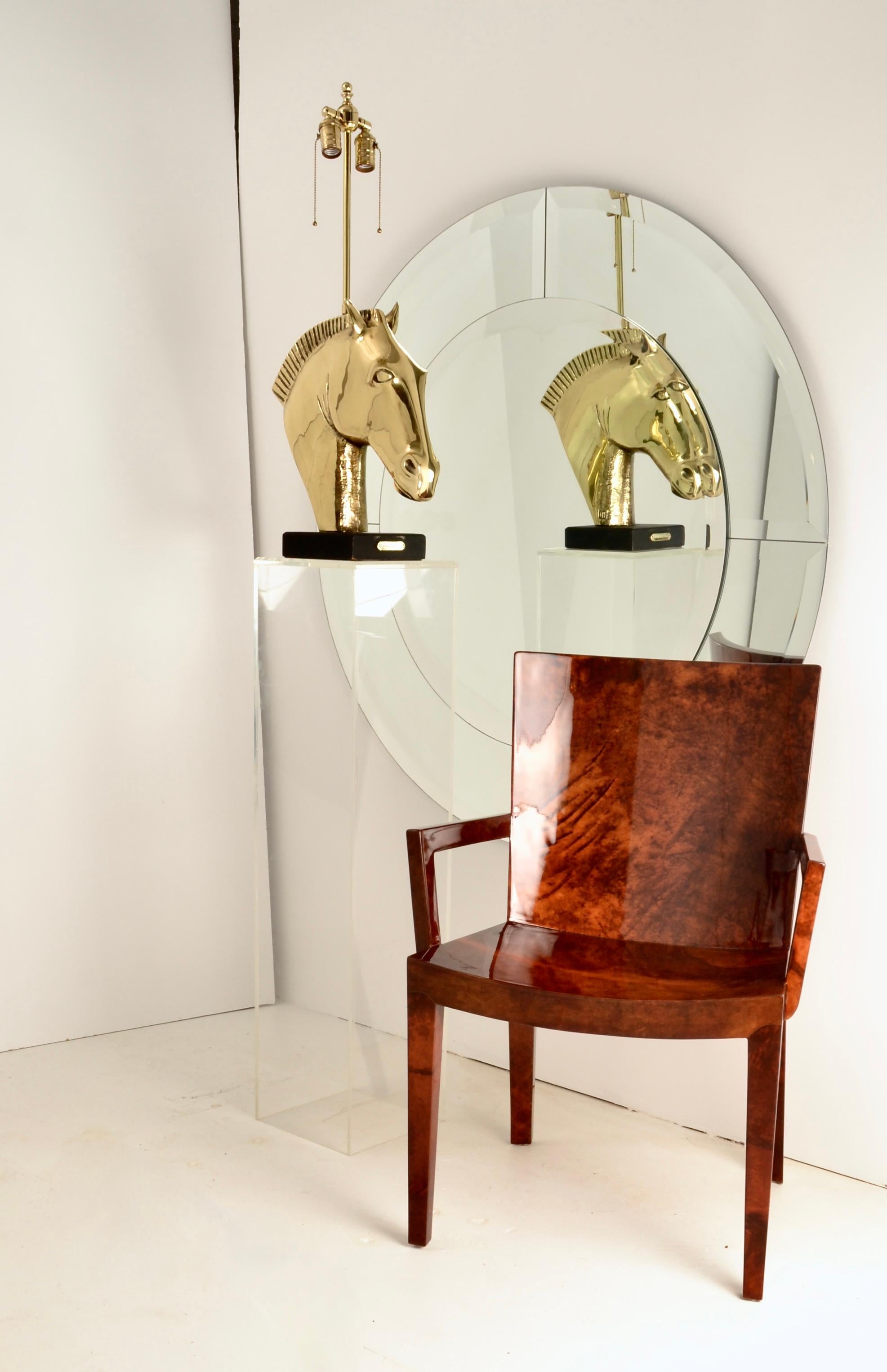 Karl Springer JMF Arm Chair in Lacquered Goat Skin For Sale 3