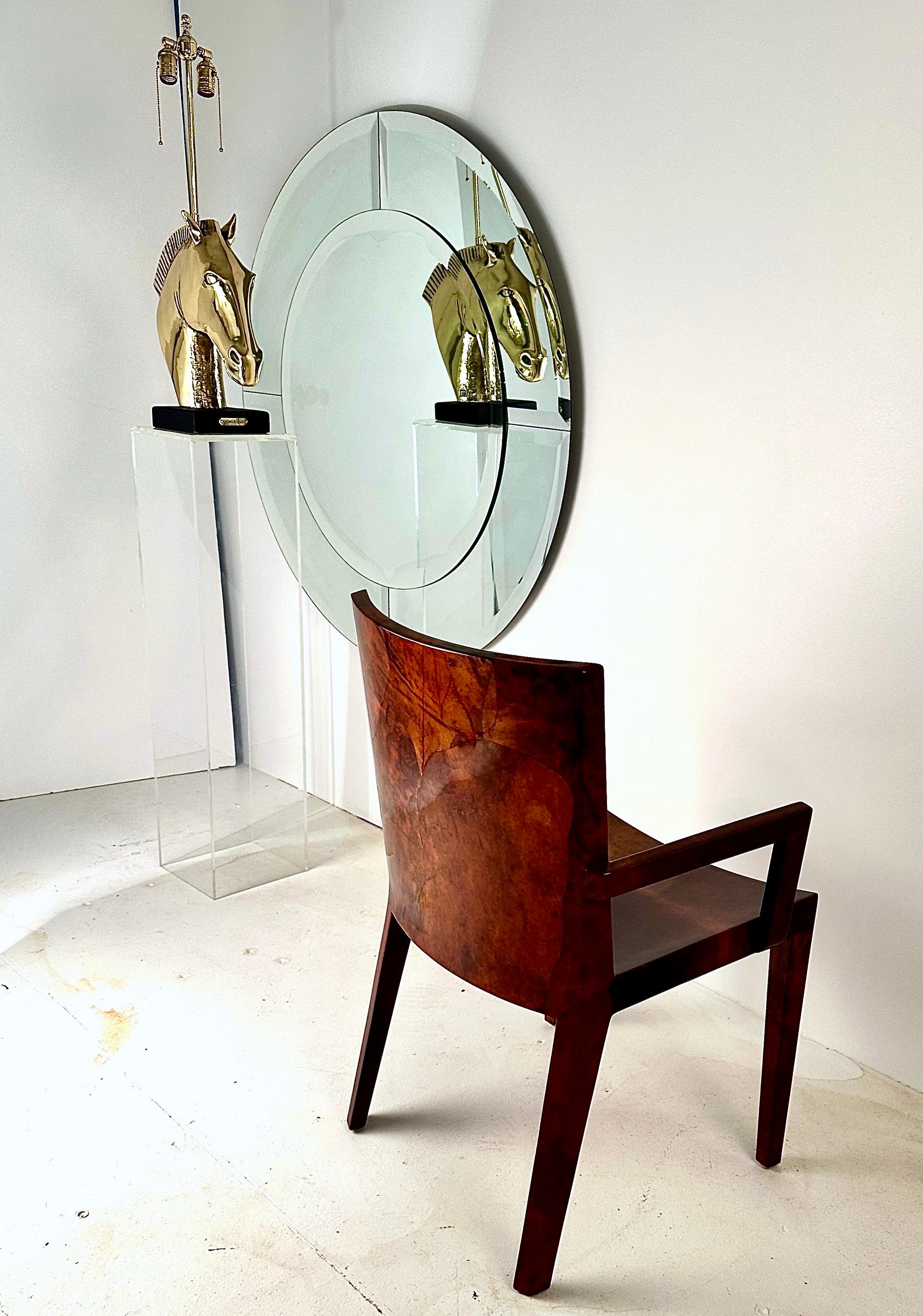 Goatskin Karl Springer JMF Arm Chair in Lacquered Goat Skin For Sale