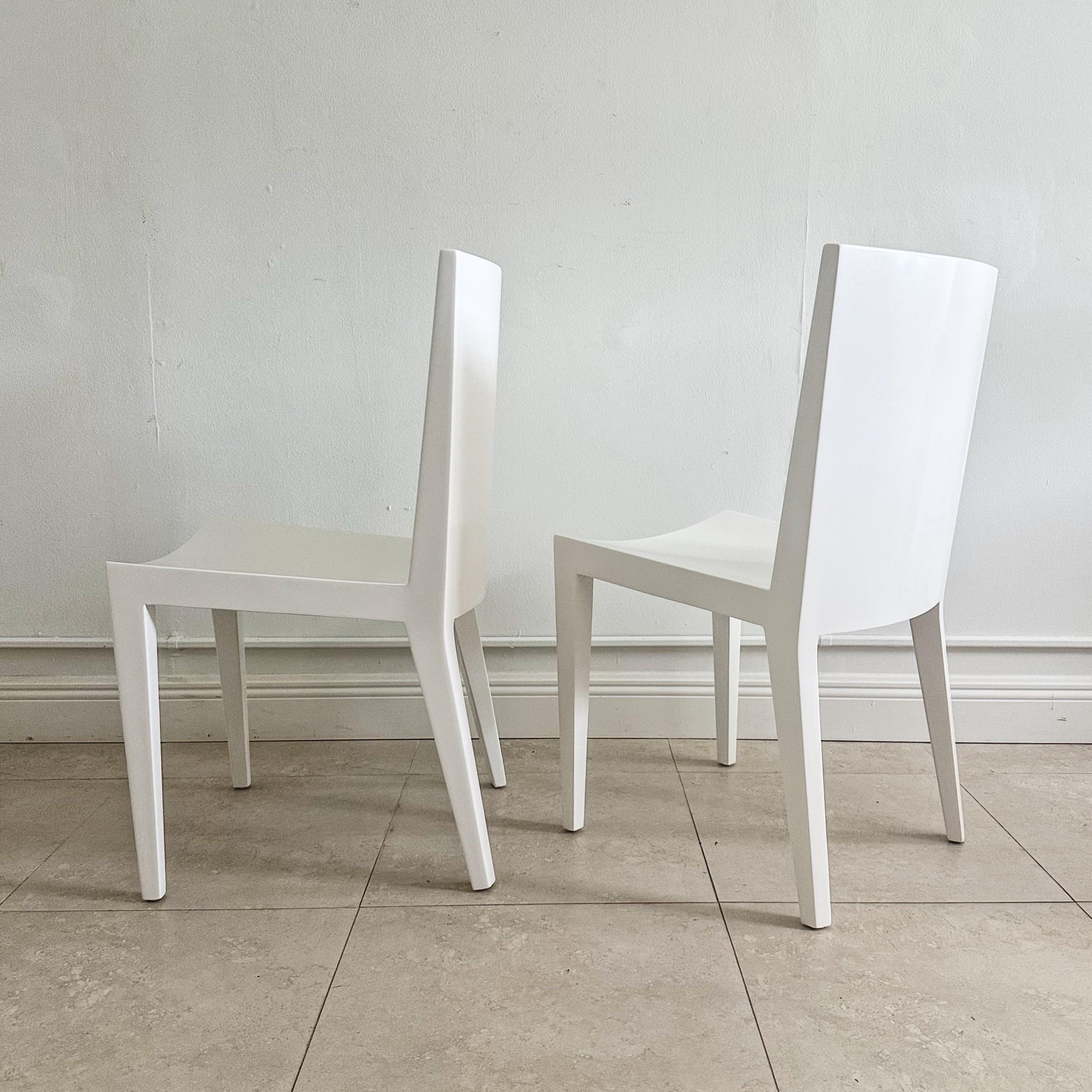 Karl Springer Jmf-Stühle, 4er-Set in weißem Lack, 1980er-Jahre (Moderne der Mitte des Jahrhunderts) im Angebot
