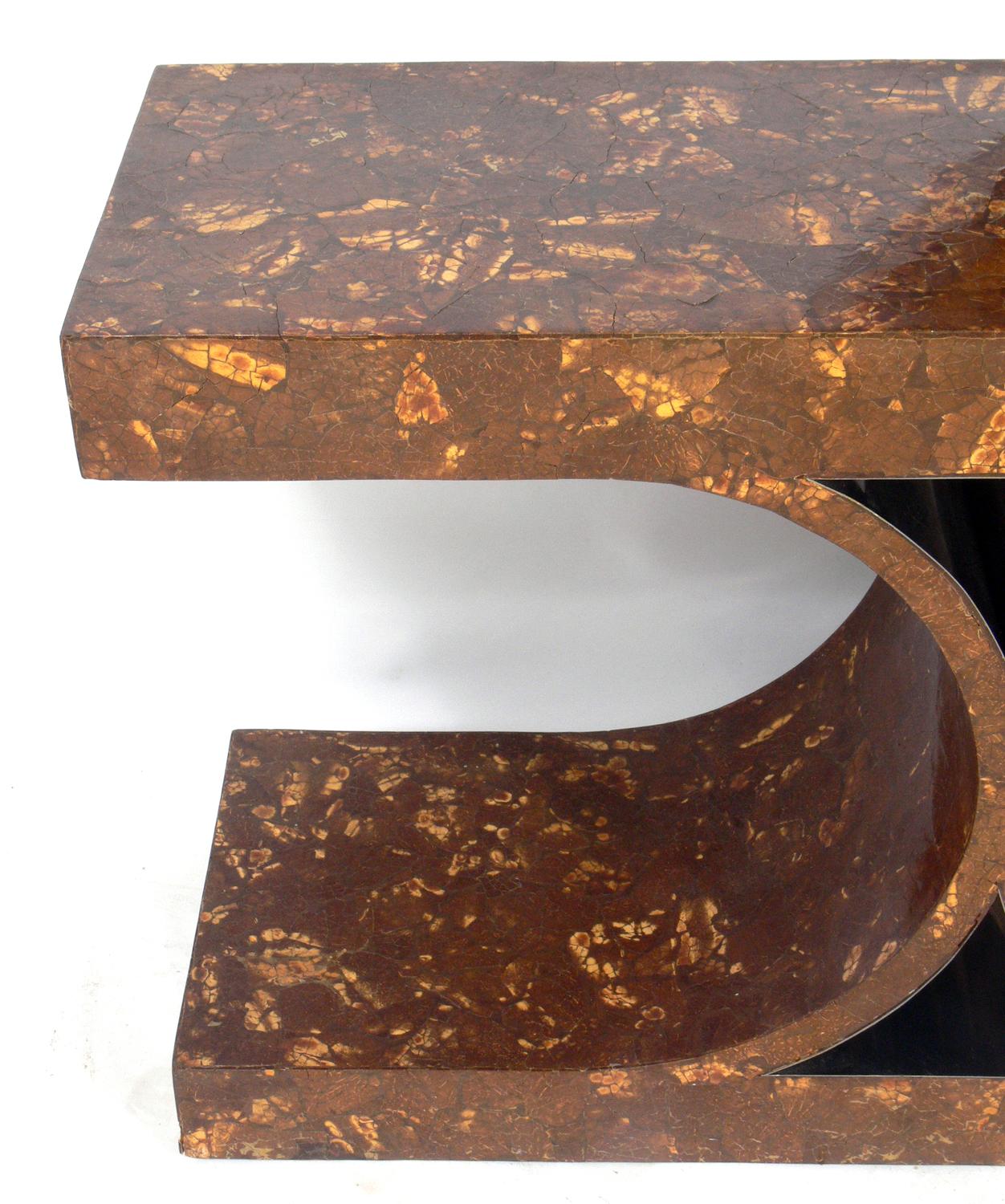 Late 20th Century Karl Springer Style JMF Console and Mirror