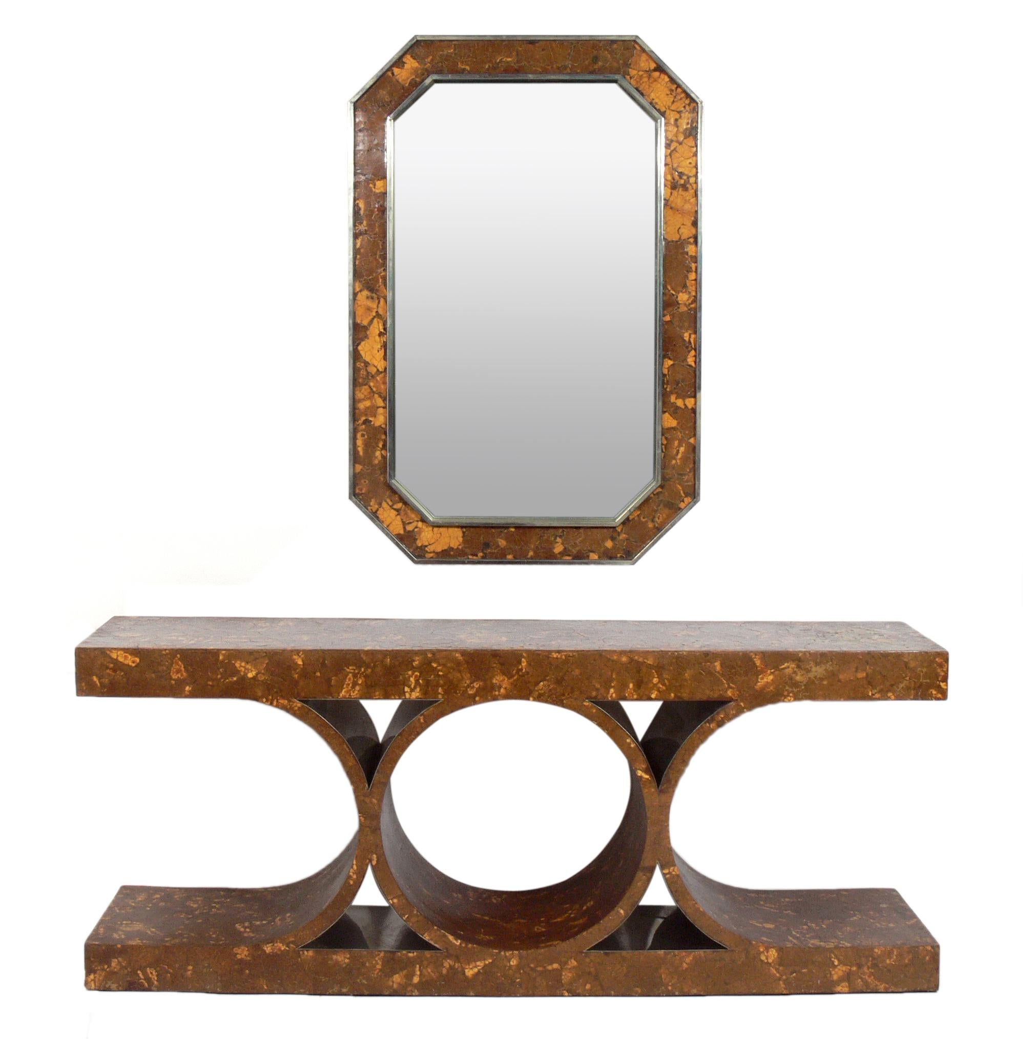 Karl Springer Style JMF Console and Mirror