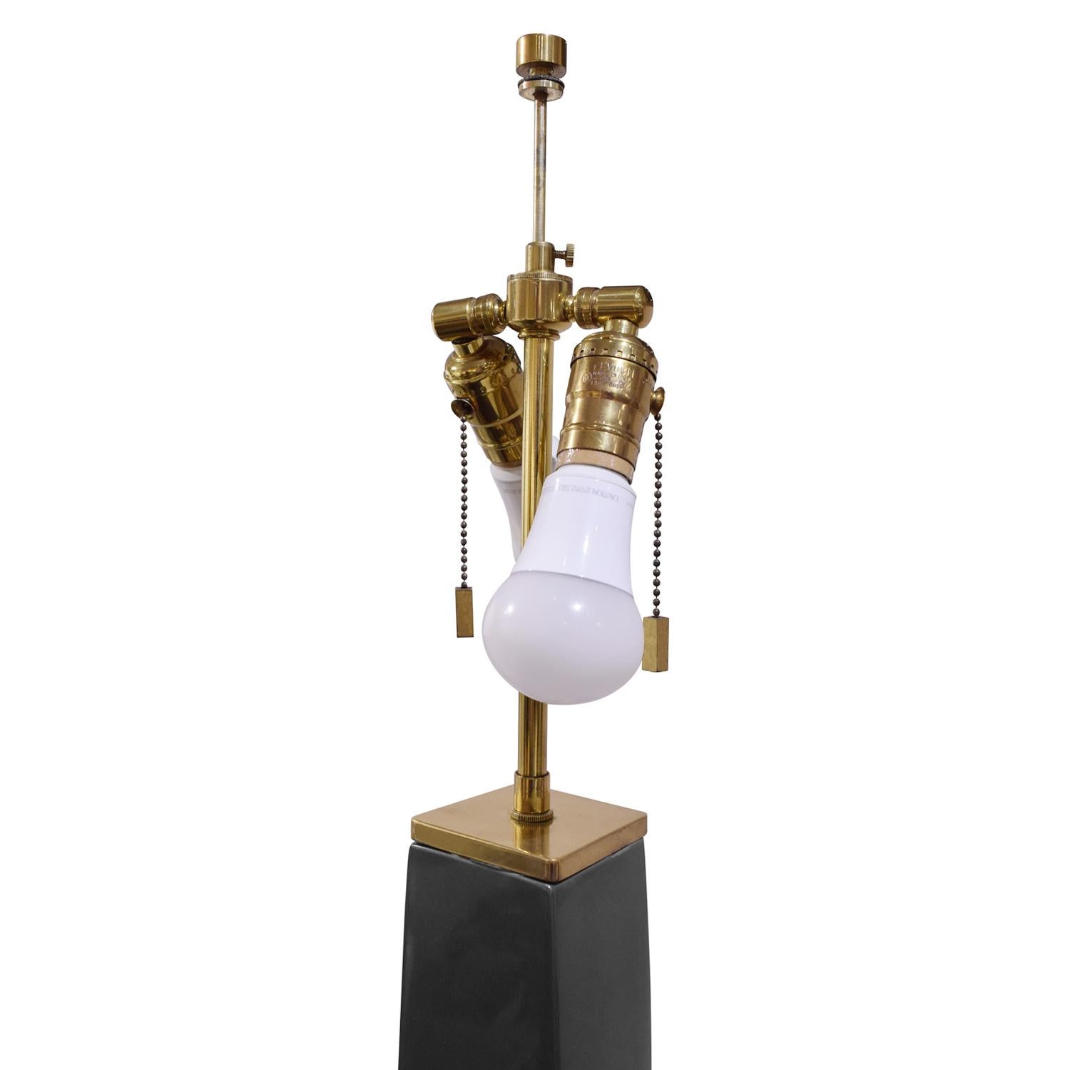 Fait main Lampadaire « J.M.F. Floor Lamp » de Karl Springer en glaçure bronze, 1970 en vente