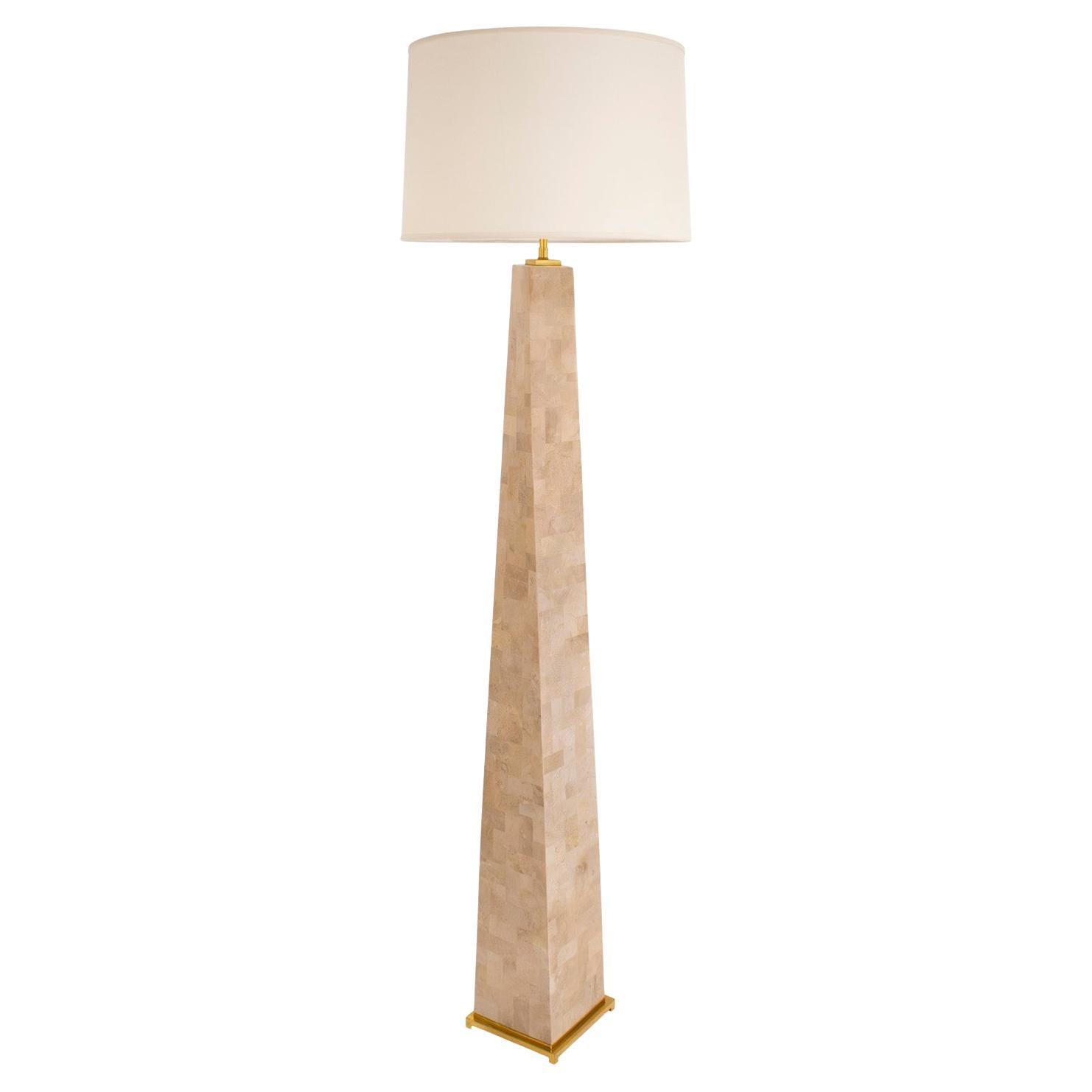 Karl Springer "J.M.F. Floor Lamp" in Tessellated Fossilized Coral 1980s