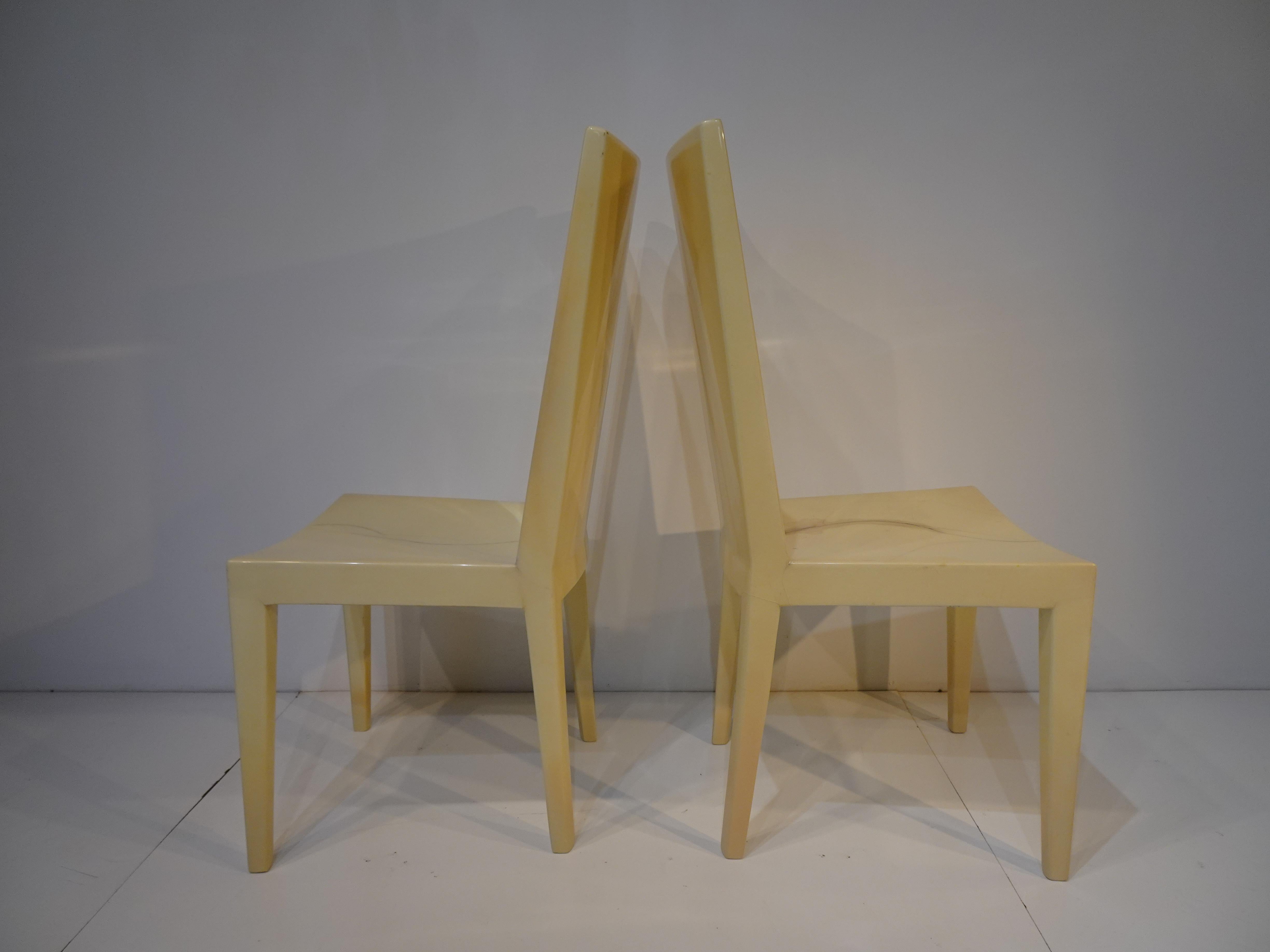 Modern Karl Springer JMF Lacquered Goatskin Chairs For Sale