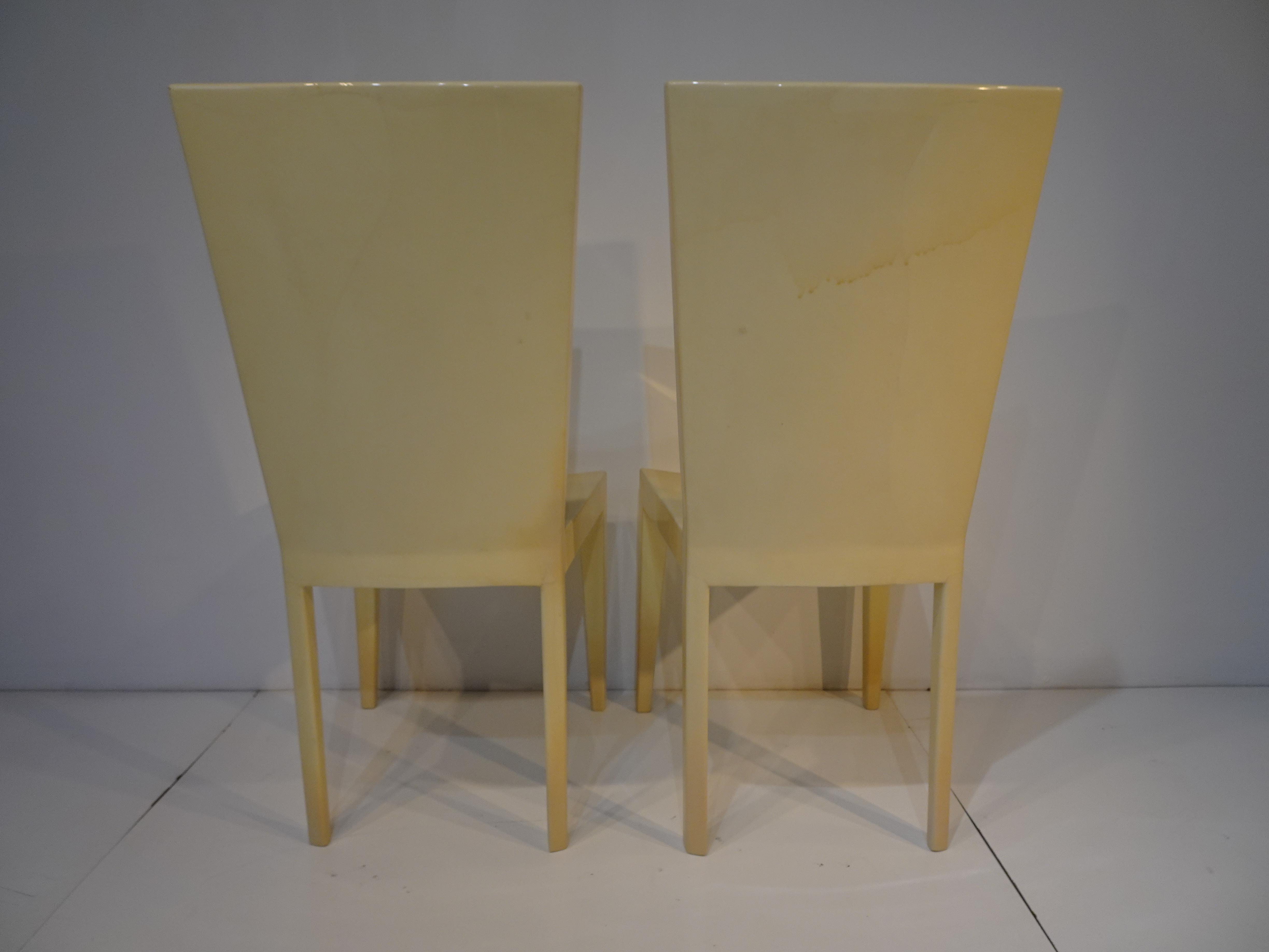 Unknown Karl Springer JMF Lacquered Goatskin Chairs