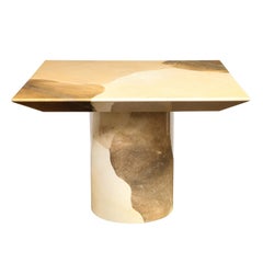 Karl Springer "Knife Edge Game Table" in Lacquered Goatskin 1970s 'Signed'