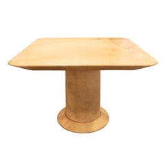 Karl Springer "Knife Edge Game Table" in Lacquered Goatskin, 1980s