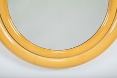 Karl Springer Lackierter elfenbeinfarbener Doppelspiegel mit Bullaugenspiegel