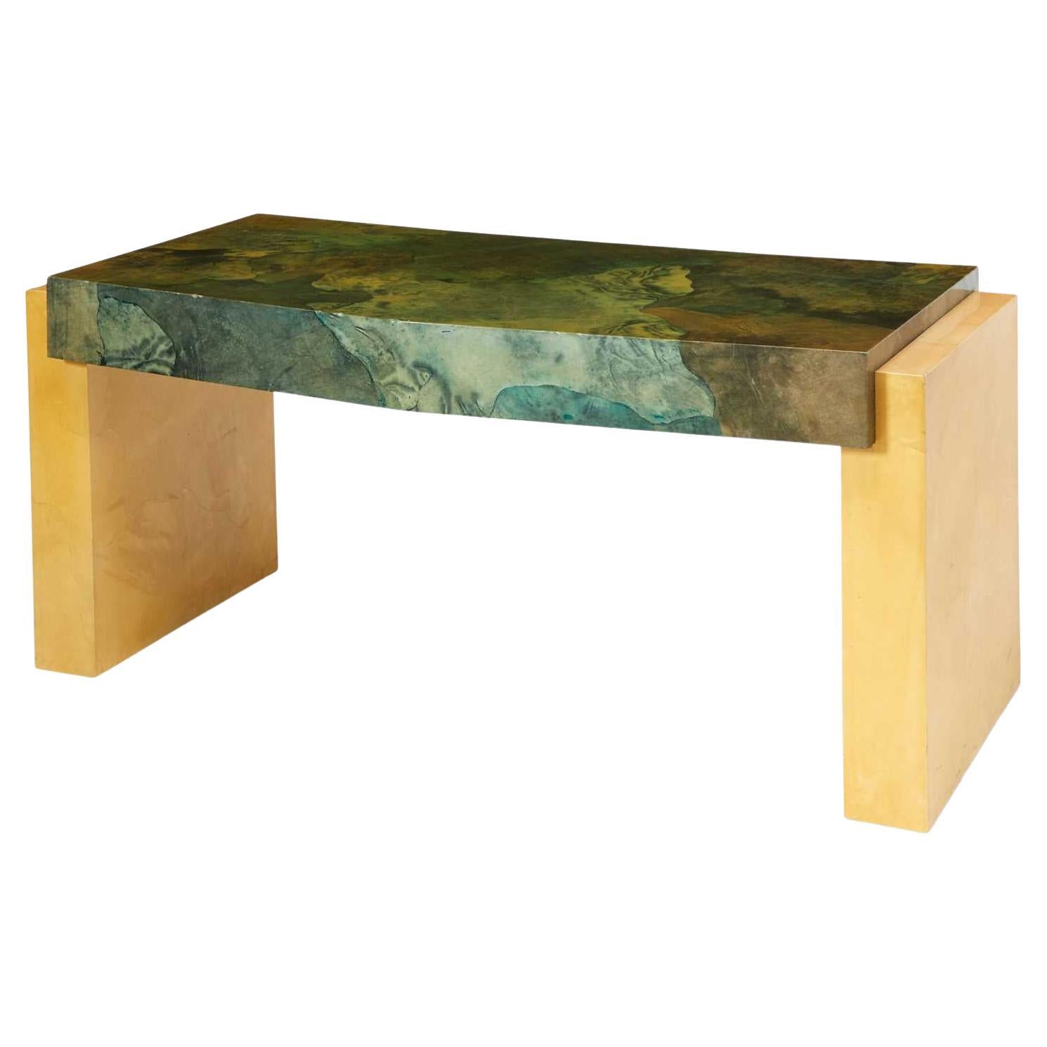 Karl Springer Lacquered Goat Skin Desk
