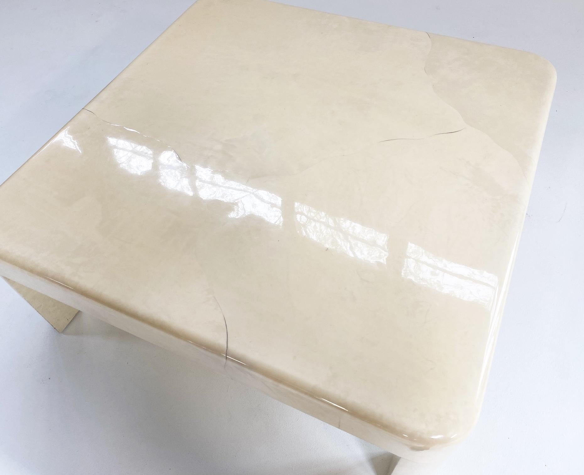 Karl Springer Lacquered Goatskin Coffee Table 2