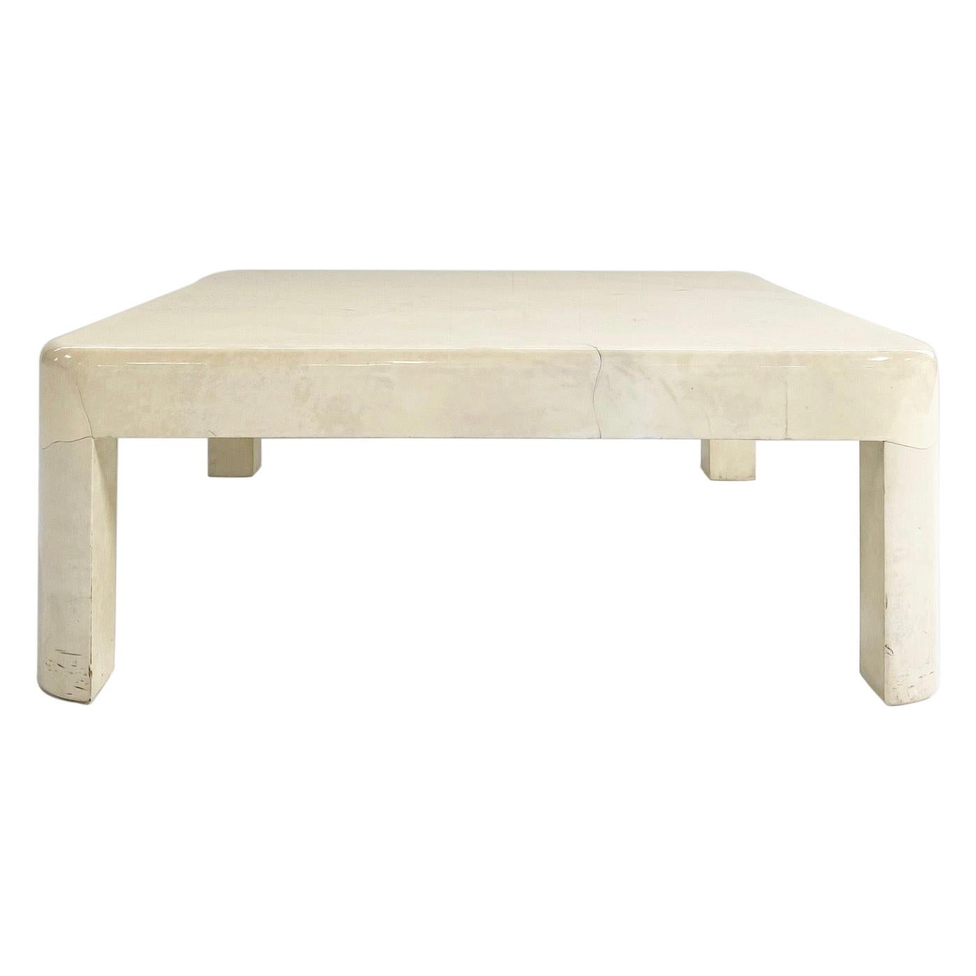 Karl Springer Lacquered Goatskin Coffee Table
