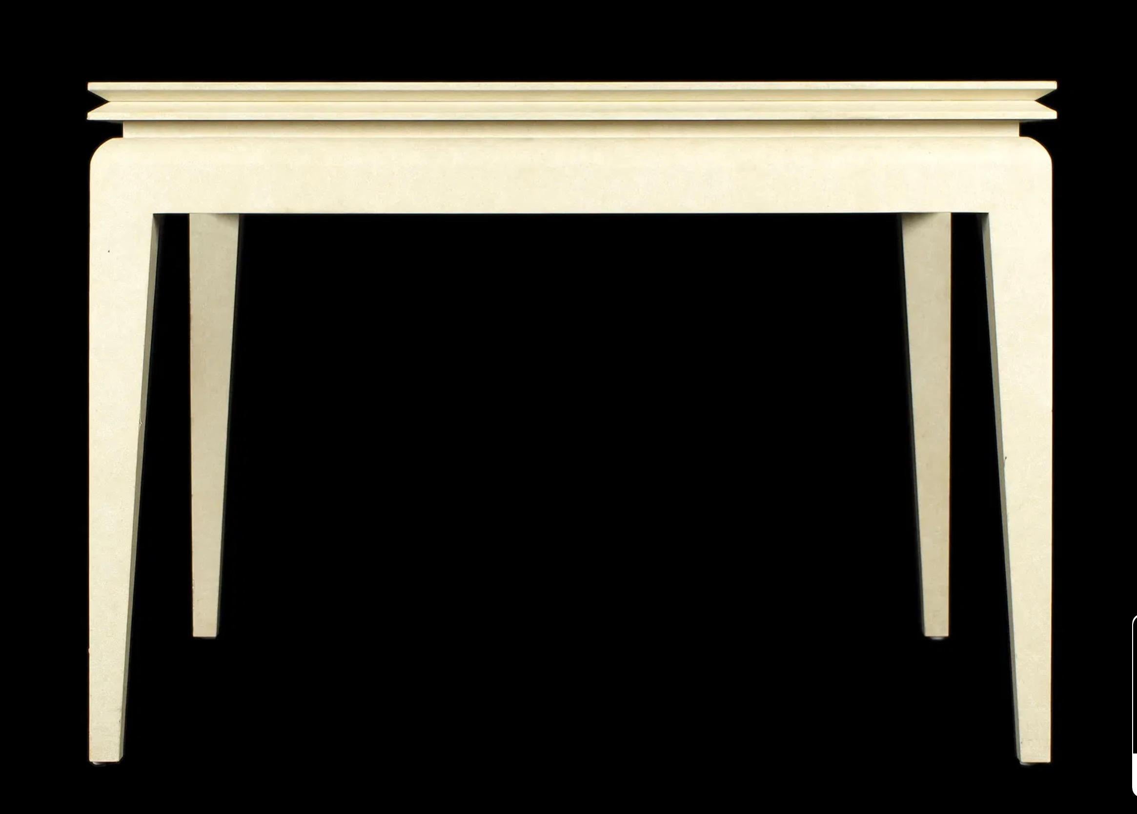 Karl Springer Lacquered Goatskin Parchment Expandable Game Table For Sale 2