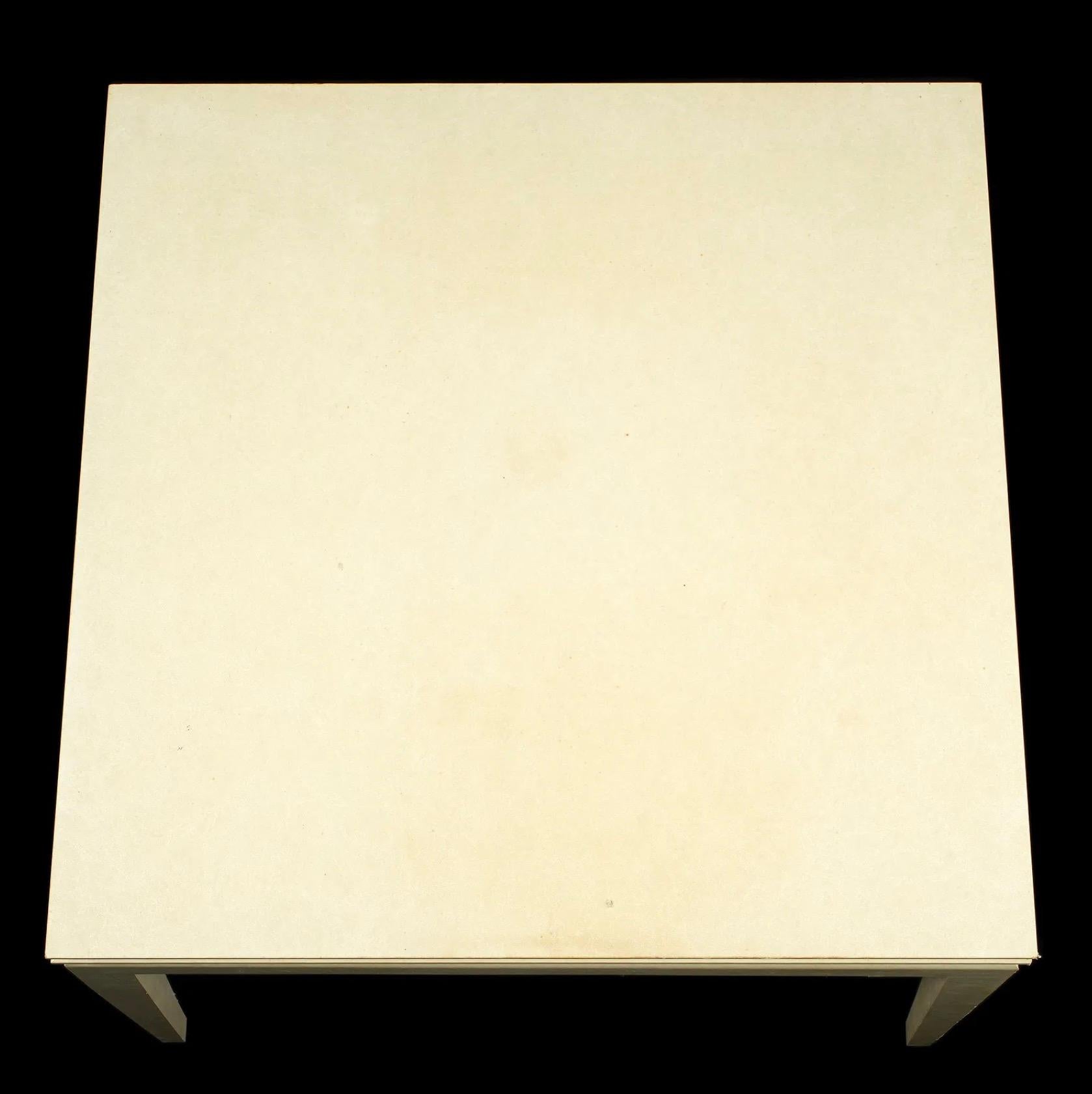 Karl Springer Lacquered Goatskin Parchment Expandable Game Table For Sale 4