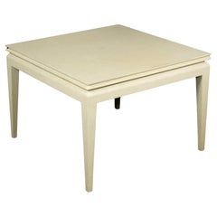 Karl Springer Lacquered Goatskin Parchment Expandable Game Table