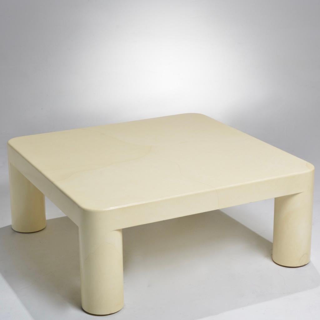 karl springer style coffee table
