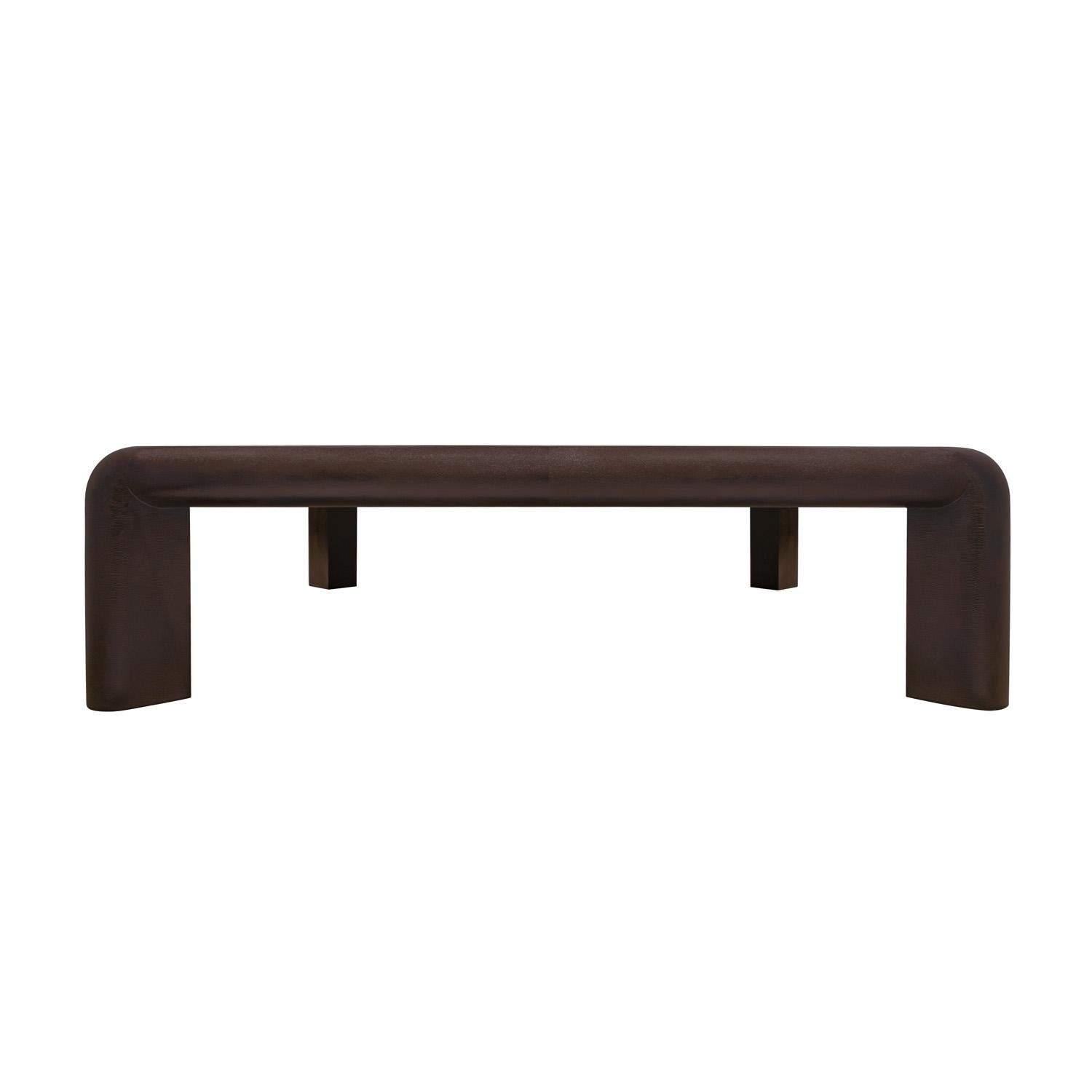 Karl Springer Large Coffee Table in Embossed Lizard Leather 1986, Signed & Dated (Moderne) im Angebot