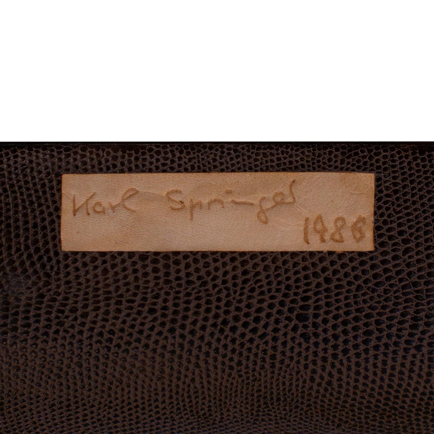 Karl Springer Large Coffee Table in Embossed Lizard Leather 1986, Signed & Dated (Ende des 20. Jahrhunderts) im Angebot