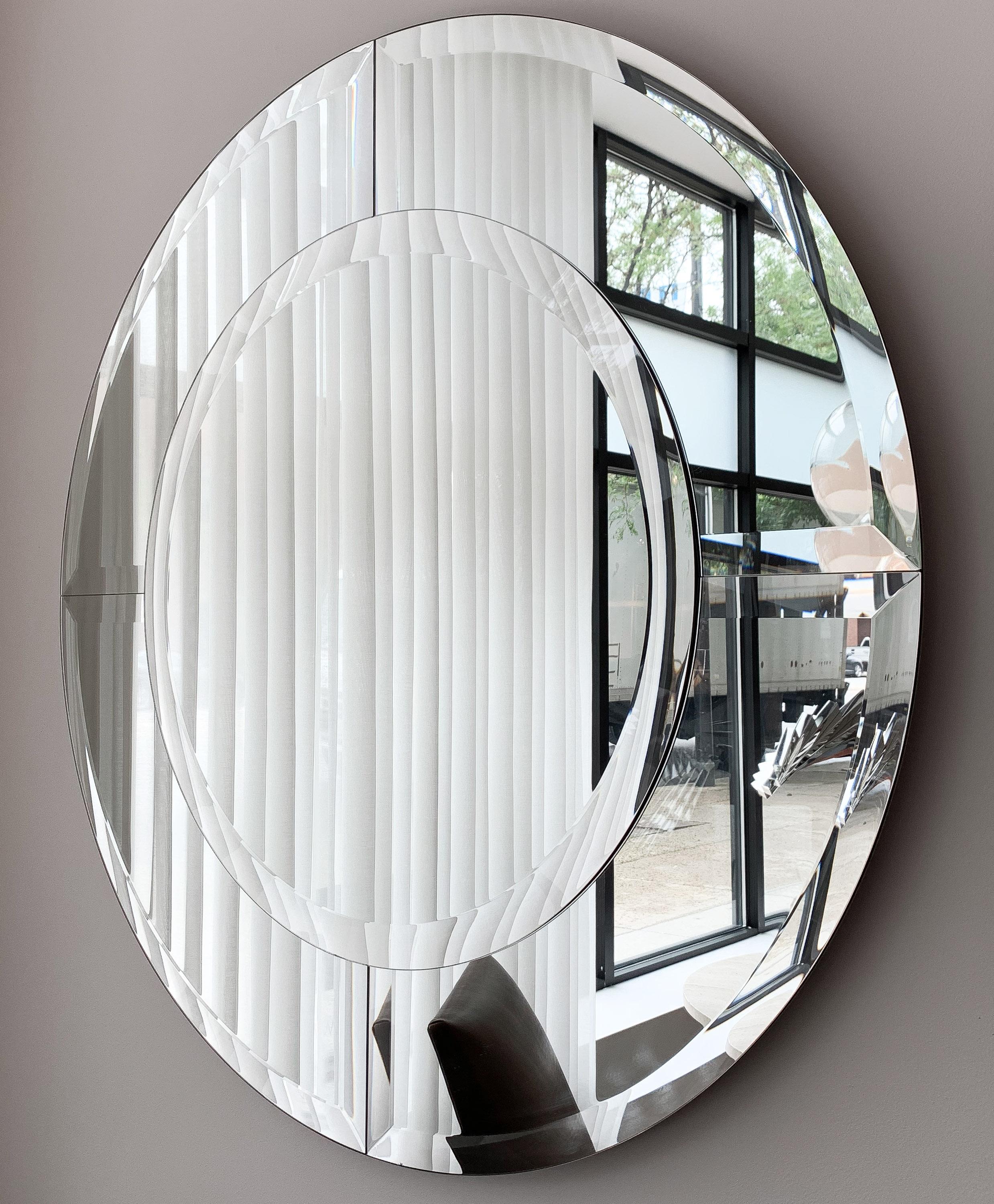 Mid-Century Modern Karl Springer Large Saturn Wall Mirror