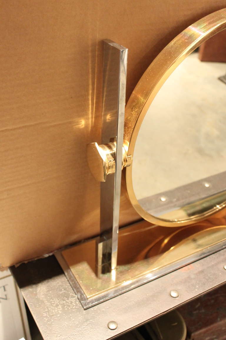 American Karl Springer Large Size Table Top Vanity Mirror, 1970