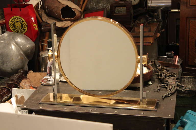Late 20th Century Karl Springer Large Size Table Top Vanity Mirror, 1970