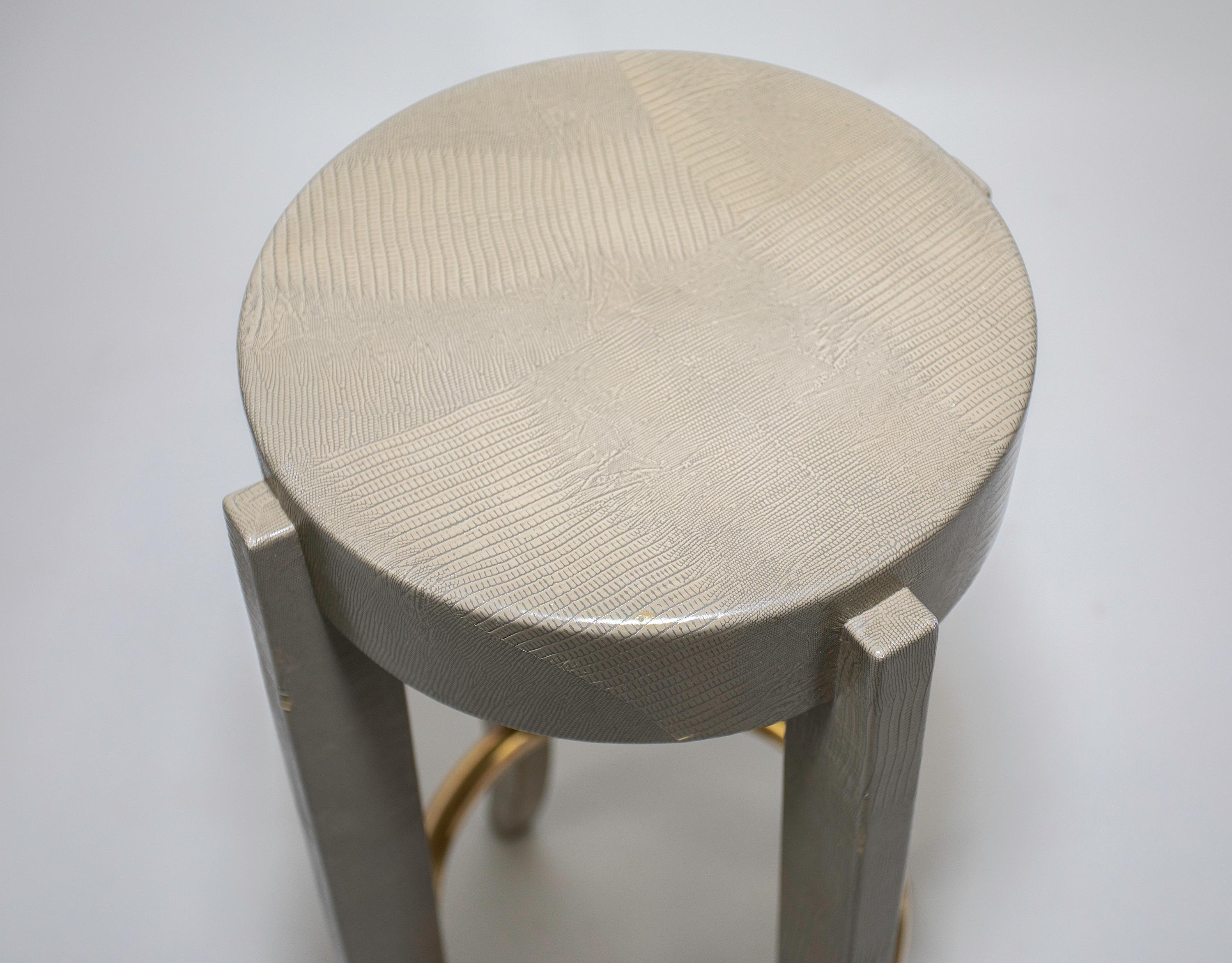 Karl Springer Leather Bar Stools For Sale 4