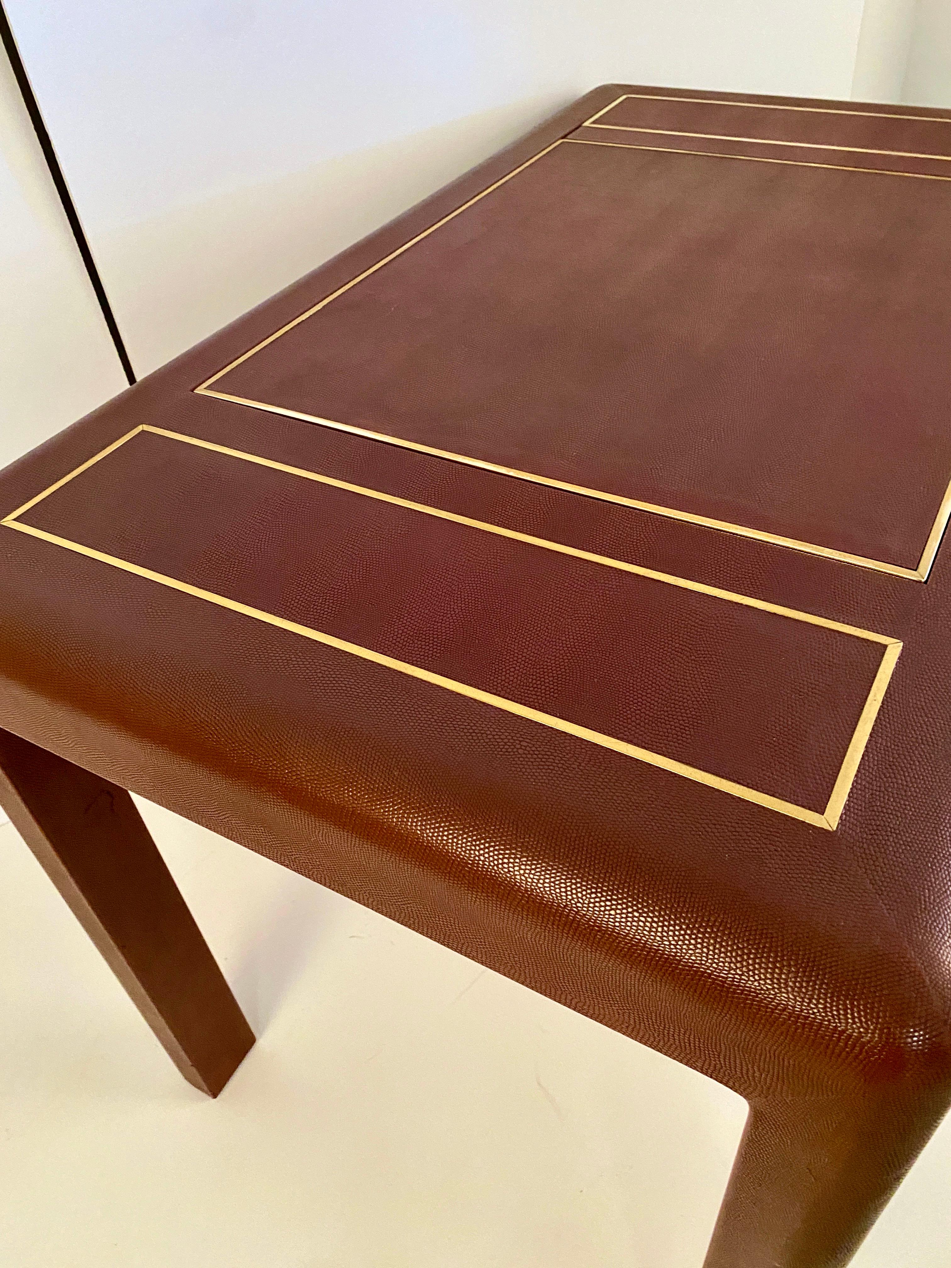 Karl Springer Leather Clad Backgammon Table, Signed 1987 6