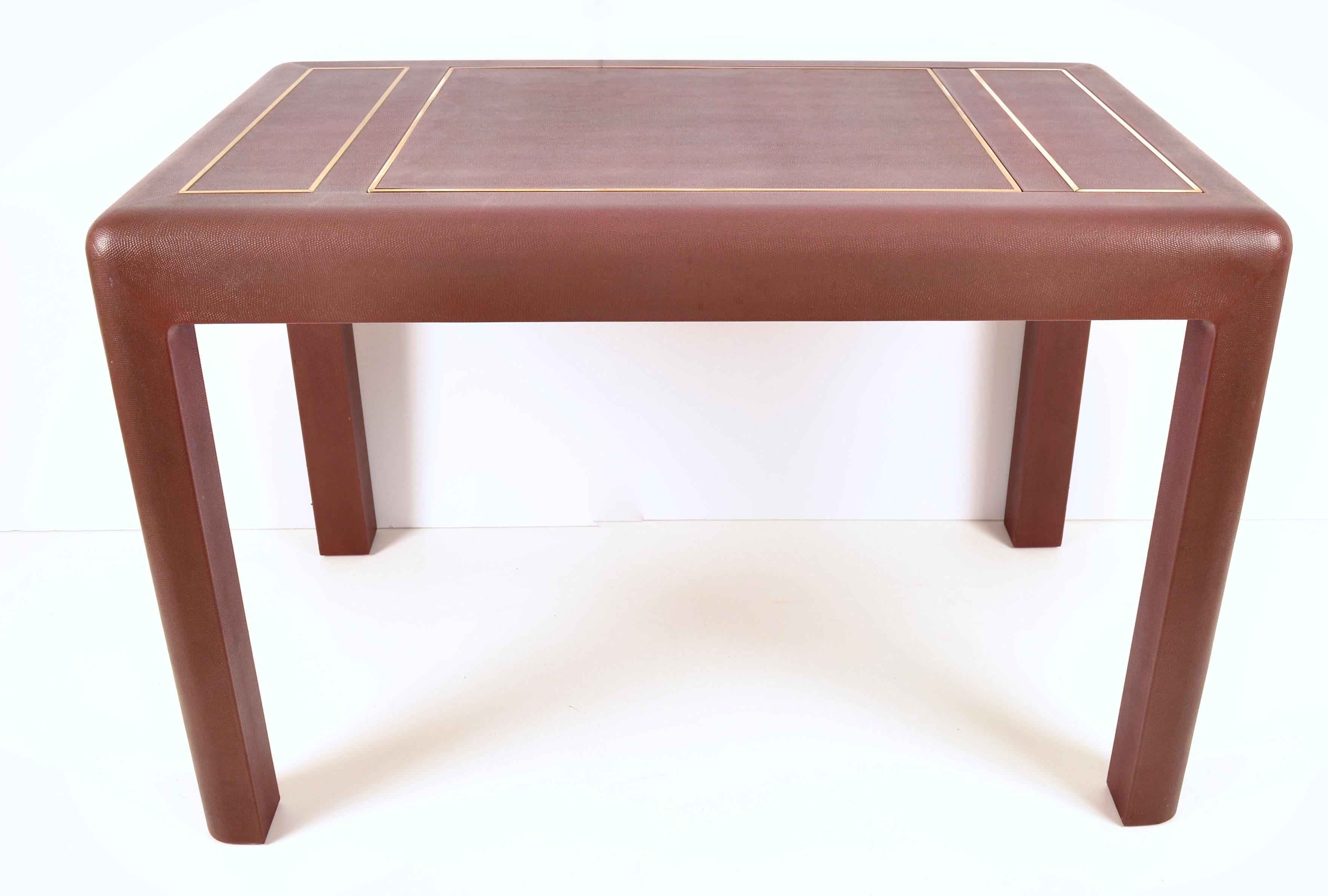 Karl Springer Leather Clad Backgammon Table, Signed 1987 1