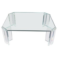 Karl Springer Les Prismatiques Mid Century Lucite Glass Coffee Cocktail Table