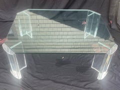 Karl Springer Les Prismatiques Mid Century Lucite Glass Coffee Cocktail Table